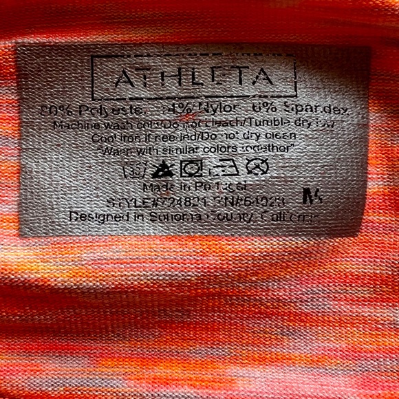 ATHLETA long sleeve top-excellent preowned condition sz M Thumb Holes! Ruched! - Picture 3 of 5